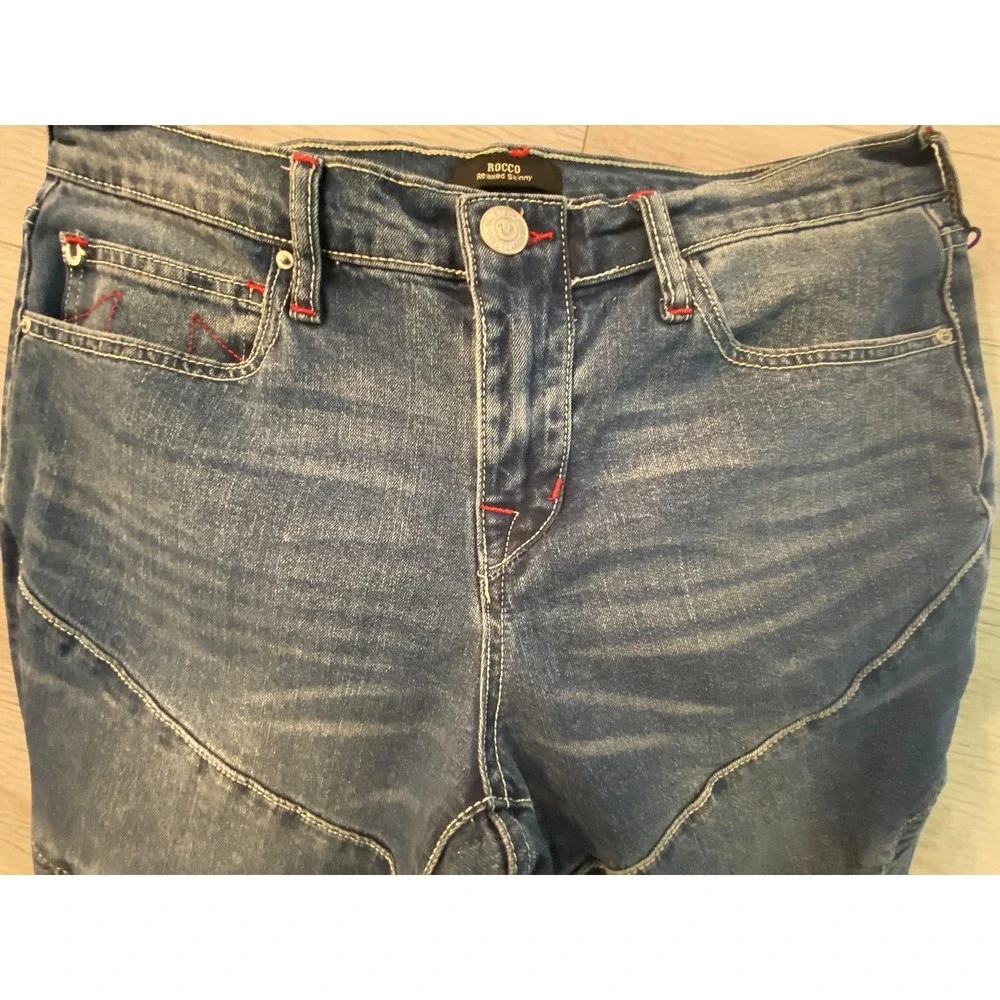 True Religion Rocco Moto Jeans Spiced Orchard Wash Mens 30x32 NWT